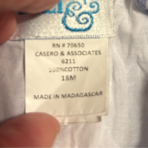 Luli and Me striped crossback romper size 18 Mo. - Picture 3 of 11